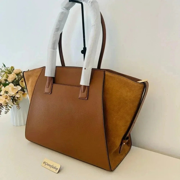 Michael Kors Avril Extra-Large Leather and Suede Tote Bag Luggage - Picture 5 of 10